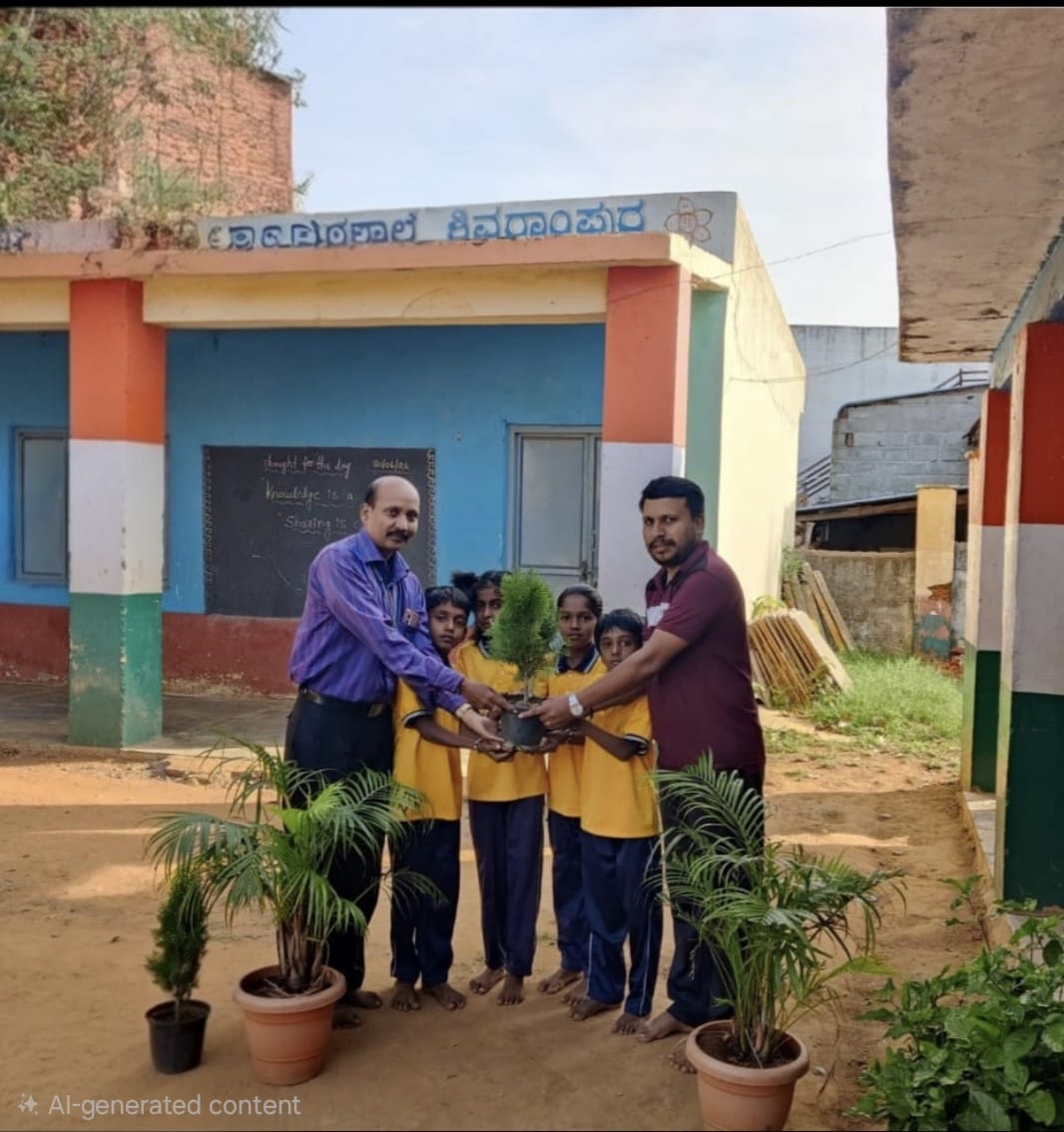 Sapling handover to schoolchildren