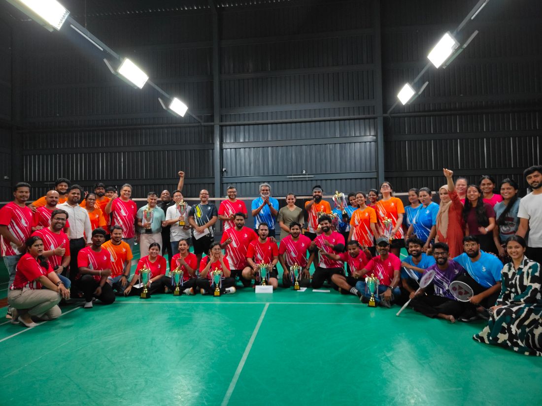 Badminton tournament with trophies